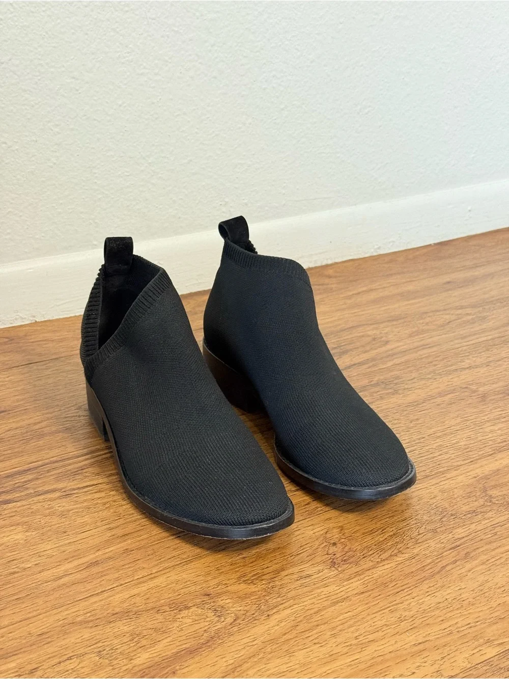 Eileen Fisher Davie Stretch Knit Booties Black Size 7